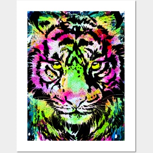 Beautiful Tiger Head - Colourful Tiger Face Posters and Art